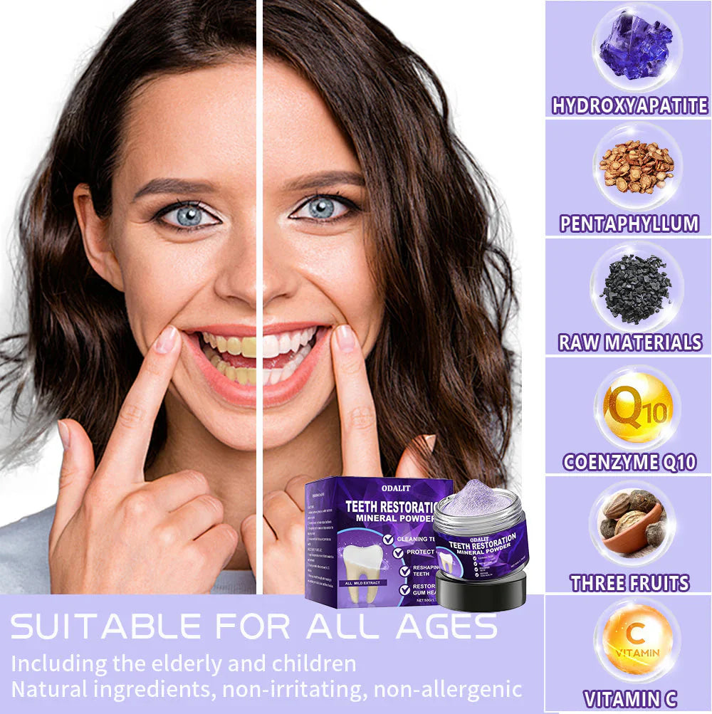 🌿Flash Sale - Don’t Miss Out - ODALIT™ Teeth Restoration Mineral Powder🦷(ADA recommended)👩⚕️(Treats periodontitis and mouth ulcers, prevents tooth loss, and repairs gum recession)