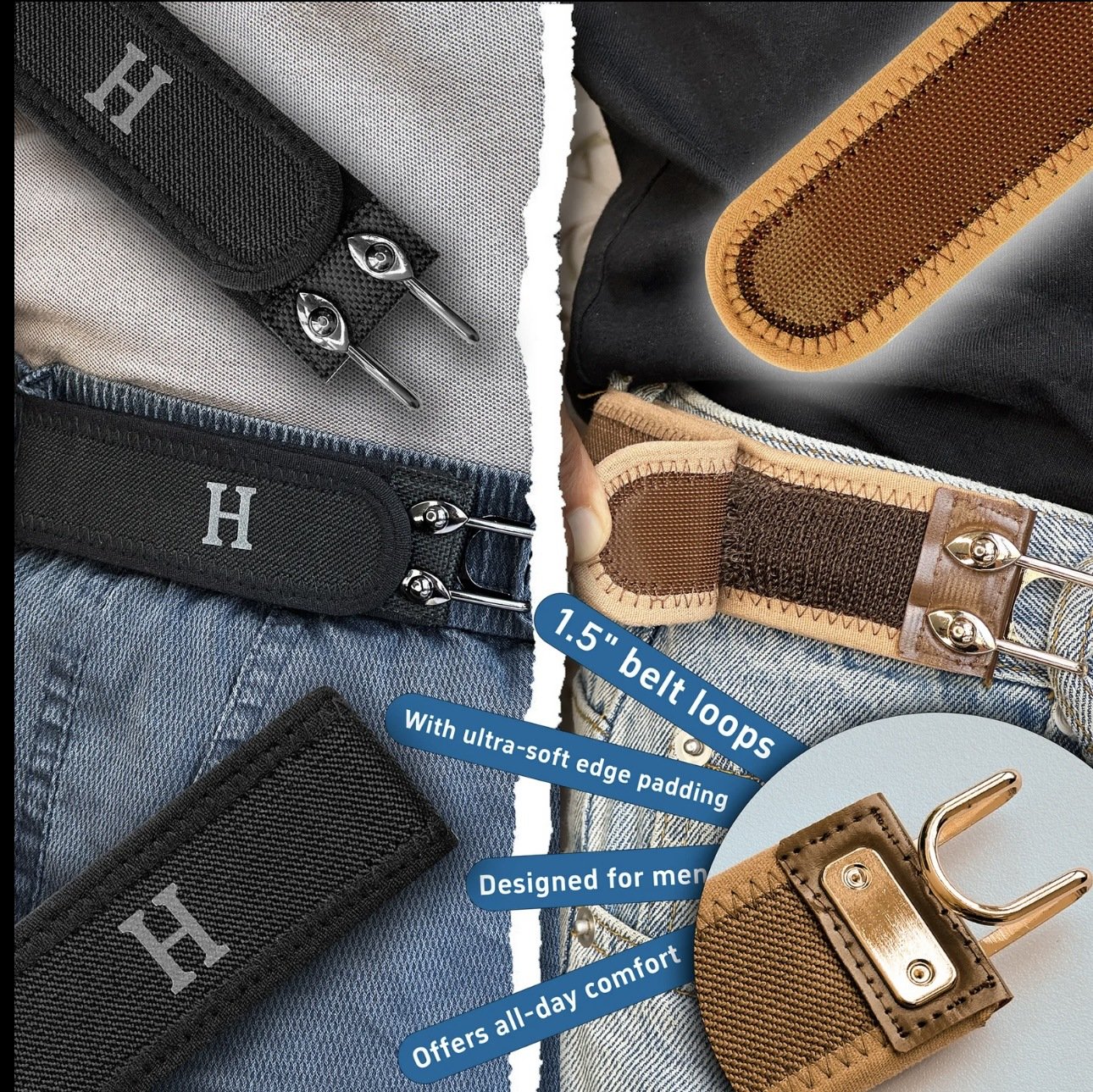 ⏰New Year 49% OFF🎄Tactical Metal Hook Elastic Belt (Unisex) - No Buckle Invisible Design | Soft Adjustable Side
