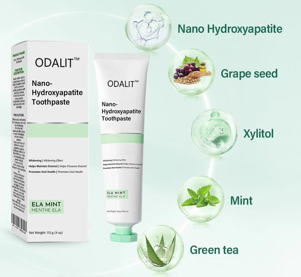 ✅Official Store | ODALIT™ Fluoride-Free Nano Hydroxyapatite Toothpaste 🧑🏽‍⚕️Obtain American Dental Association (ADA) Certification(Helps remineralize teeth, repair cavities, treat periodontitis and mouth ulcers, and restore gum recession)
