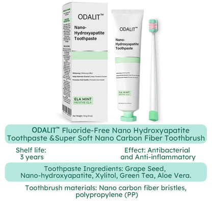 ✅Official Store | ODALIT™ Fluoride-Free Nano Hydroxyapatite Toothpaste 🧑🏽‍⚕️Obtain American Dental Association (ADA) Certification(Helps remineralize teeth, repair cavities, treat periodontitis and mouth ulcers, and restore gum recession)