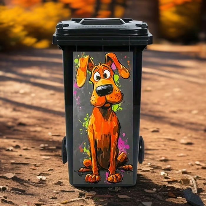 Creative Trash Can Sticker with Colourful Cartoon✨