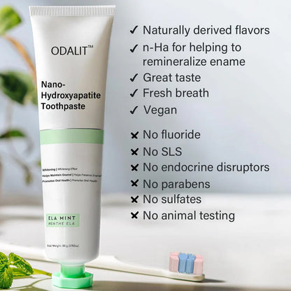 ✅Official Store | ODALIT™ Fluoride-Free Nano Hydroxyapatite Toothpaste 🧑🏽‍⚕️Obtain American Dental Association (ADA) Certification(Helps remineralize teeth, repair cavities, treat periodontitis and mouth ulcers, and restore gum recession)