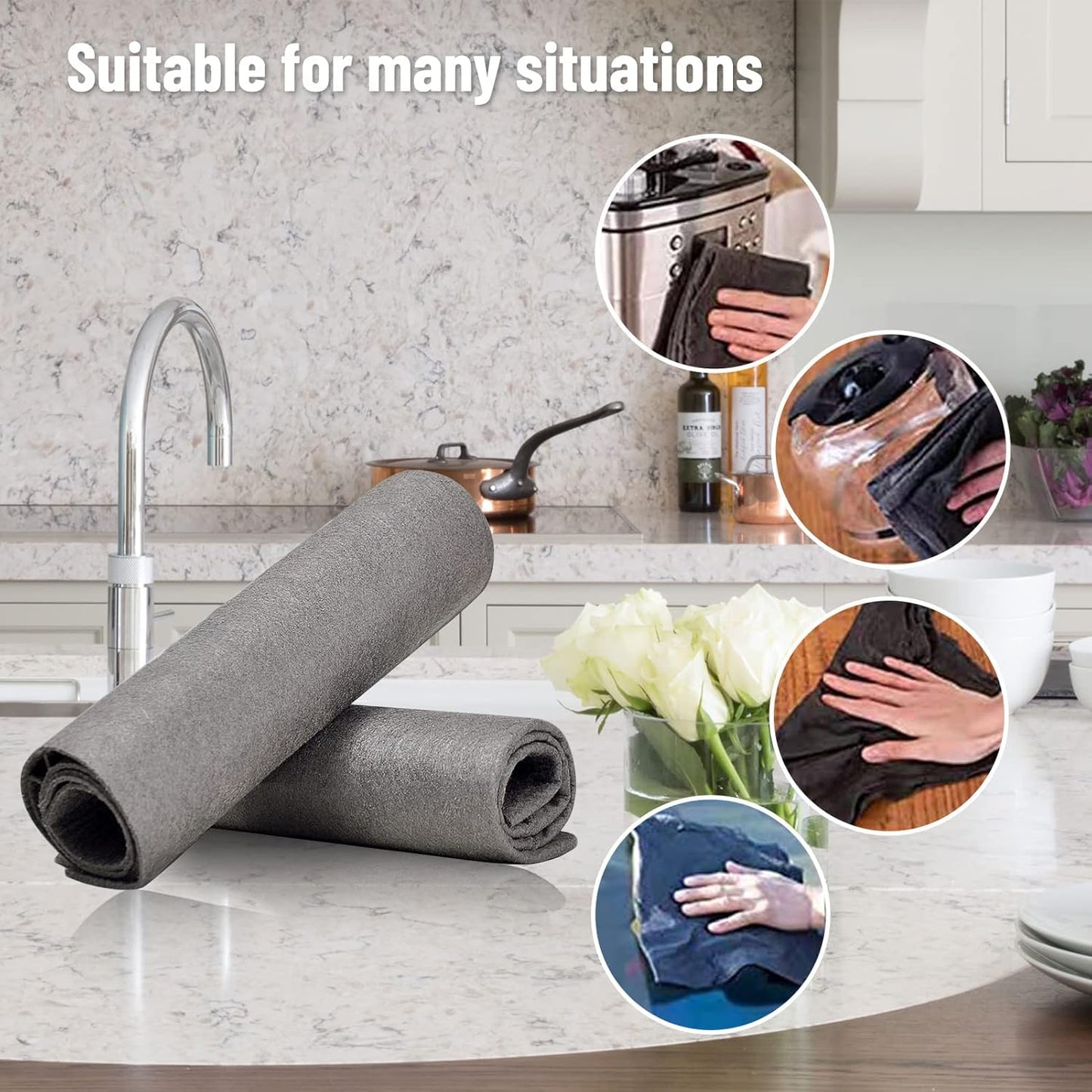 🏆Flash Sale⚡ 50K+ SOLD!🔥3 Counts Magic Cleaning Cloth, Reuseable Thickened Streak Free Magic Cleaning Wipes