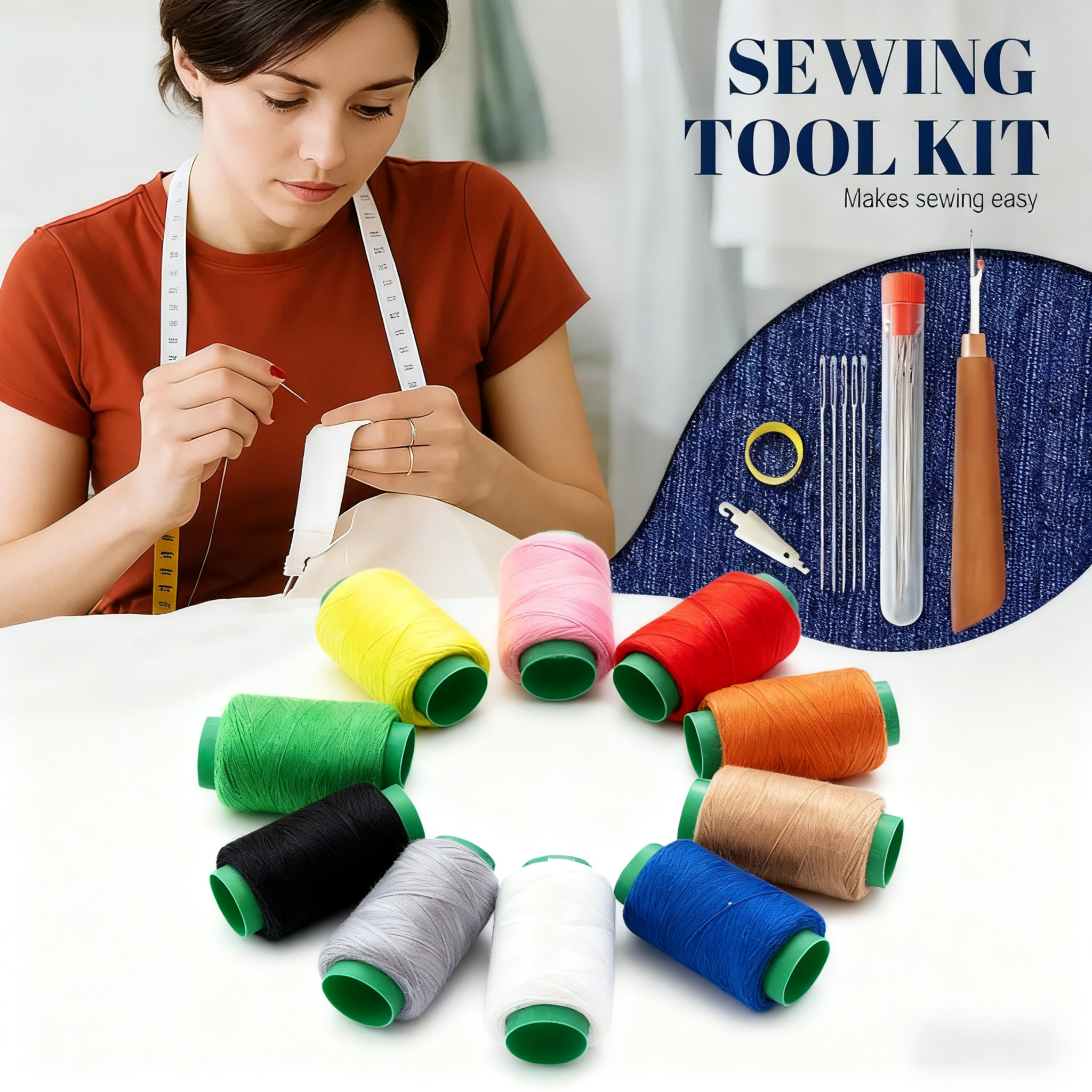 🔥Buy 2 Get 1 Free (3 Sets )🧵Includes needle and thread and kit
